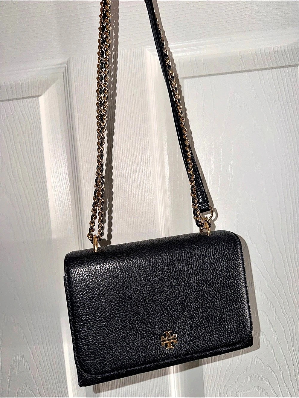 Tory Burch Kira Pebbled Small Convertible Shoulder Bag Black Crossbody Bag